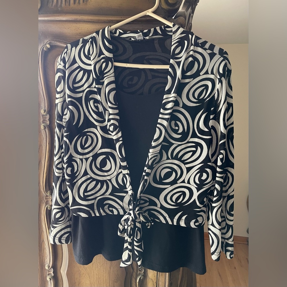 Black and white blouse